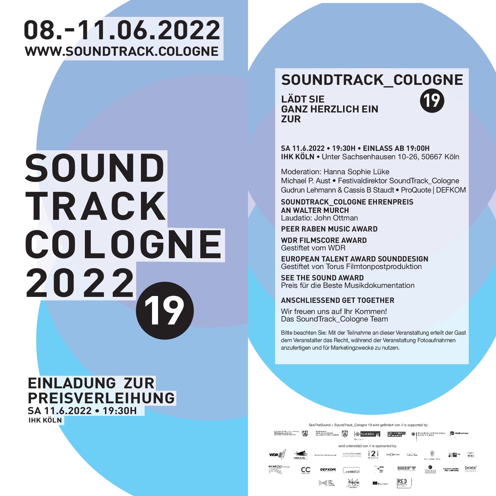 Award Ceremony · SoundTrack_Cologne 19 · Einladung